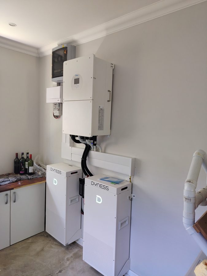 Deye inverter with Dyness batteries — residential install KZN